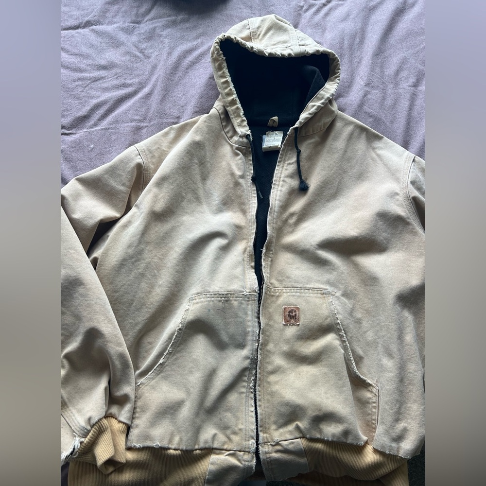 Carhartt Men's Beige Hooded Performance Jacket
